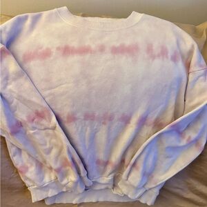 American Eagle Outfitters Tie-Dye Sweater - Lavender and White